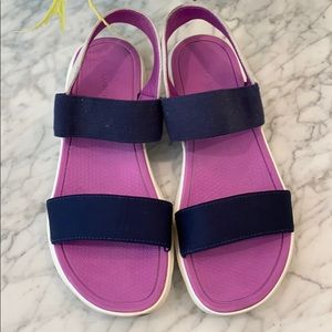 Lands’ End Purple and Navy Sandals